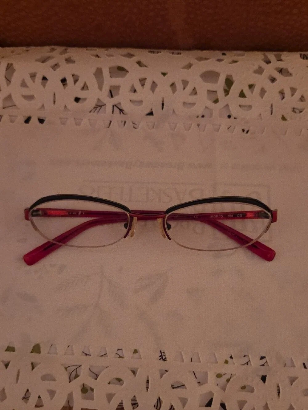 Mikli Women's Red Semi-Rim Eyeglasses - Sleek Everyday Frame